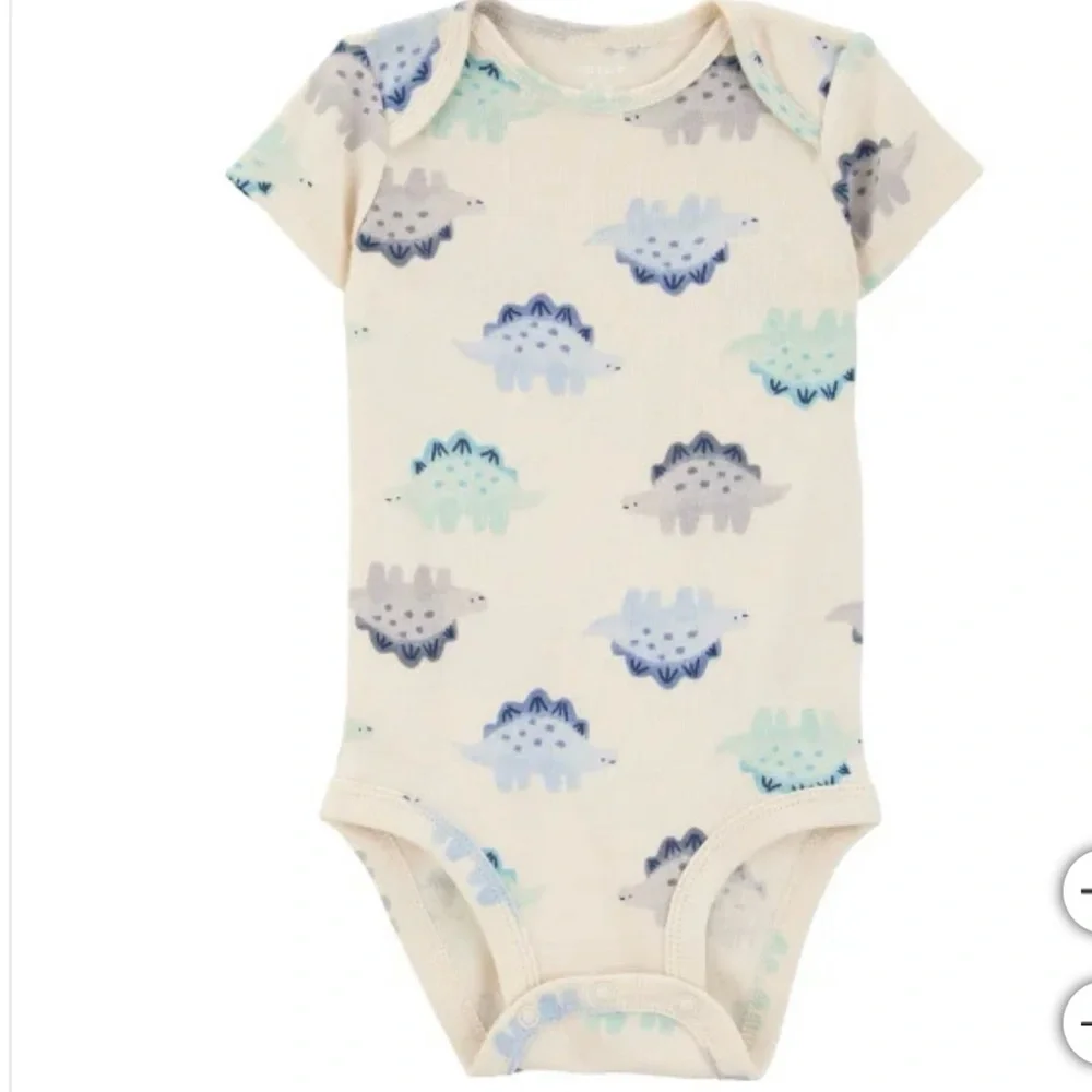 Carter's Baby 4-pack Blue Body Suit Dinosaur. Size 24M, 100% Cotton